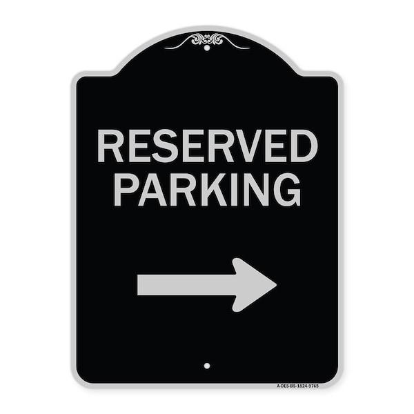 Designer Series-Reserved Parking 2, Black & Silver Heavy-Gauge Aluminum, 24" x 18", BS-1824-9765